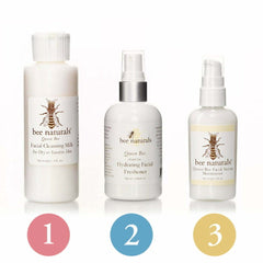 3 - Step Skincare System for Normal Skin - Complete Daily Routine with Facial Cleansing Milk, Hydrating Freshener & Facial Nectar - Gentle, Hydrating, and Perfect for Beginners - Bee Naturals