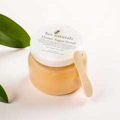 Luxurious Honey Sugar Scrub 8oz - Luminous Radiance - Gentle Exfoliating Blend for Face, Body & Feet with Coconut, Beeswax & Essential Oils -Signature Vanilla Fragrance- Nourishing, Moisturizing