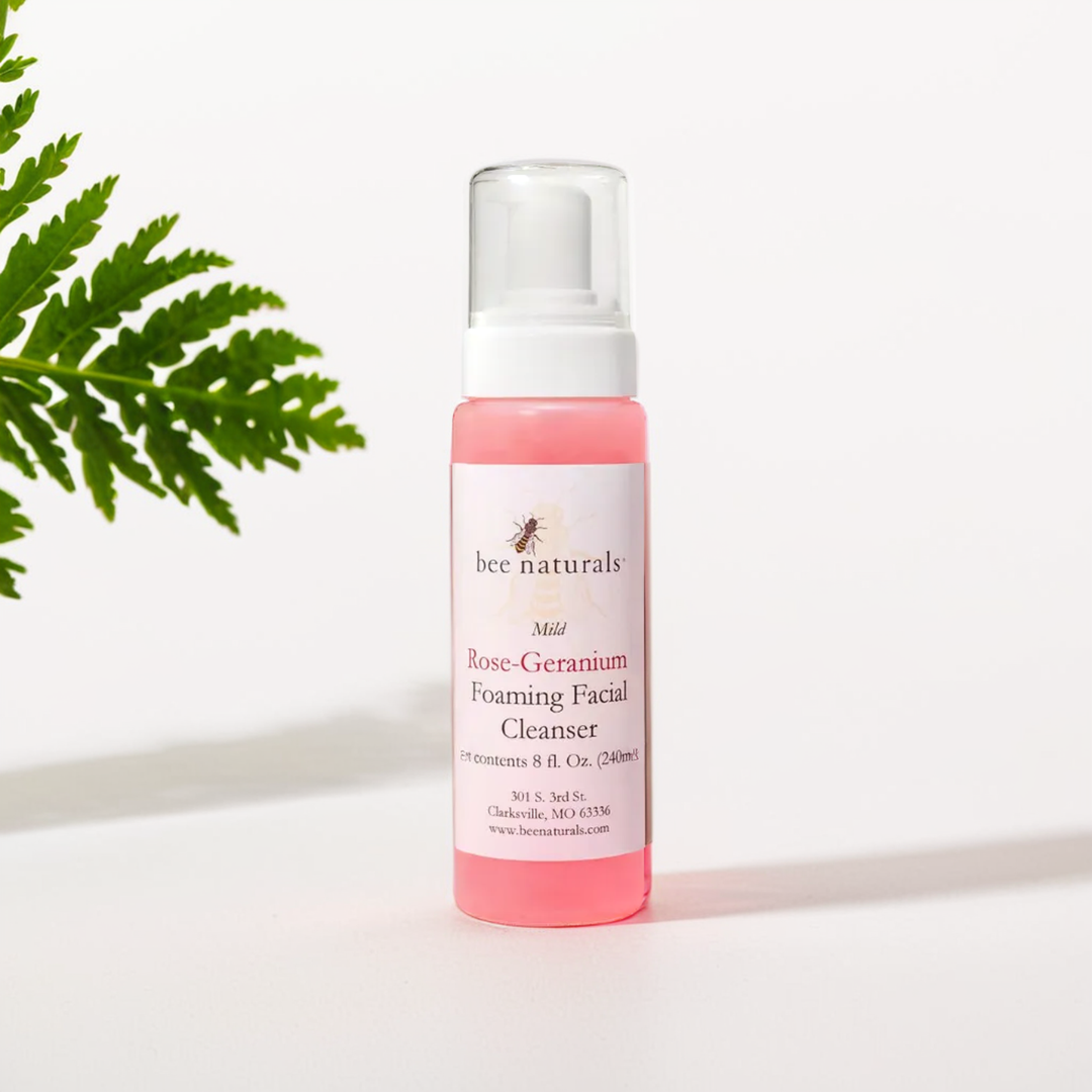 Mild Rose Geranium Foaming Facial Cleanser - Bee Naturals 