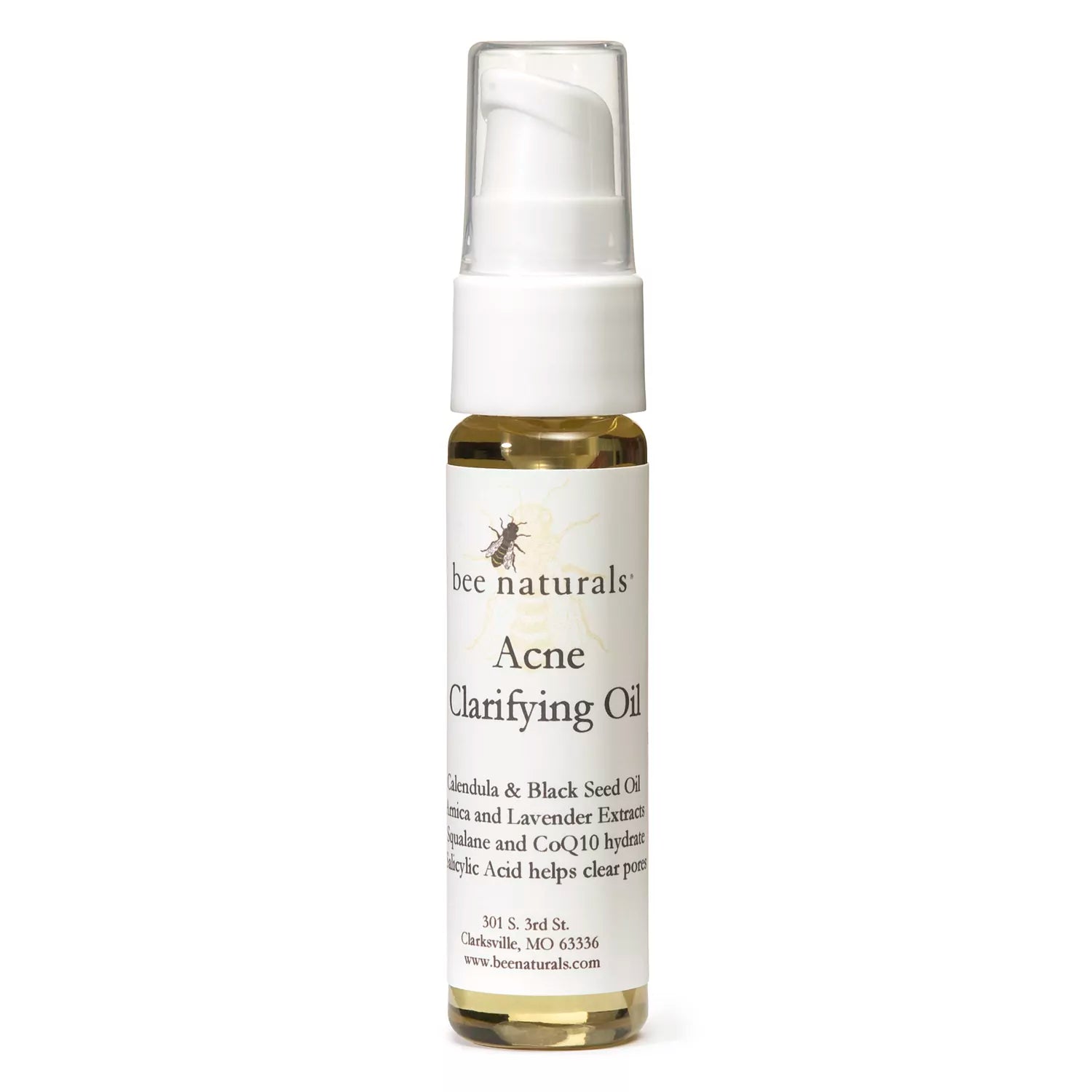 Acne - Clarifying Facial Oil – Lightweight, Non - Greasy Moisturizer with Salicylic Acid, CoQ10, and Natural Oils for Clear, Hydrated, and Radiant Skin - Bee Naturals