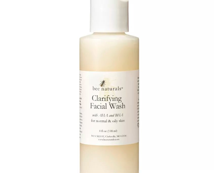 Anti - Aging Clarifying Facial Wash with AHA & BHA – Gentle Exfoliating Cleanser with Glycolic Acid, Salicylic Acid, and Lactic Acid for Smooth, Radiant, and Clear Skin - Bee Naturals