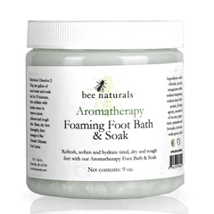 Aromatherapy Foaming Foot Bath & Soak - Luxurious with Magnesium - Rich Sea Salt, Tea Tree & Spearmint Oils - Relaxing Spa - Quality Treatment for Tired Feet, Softens Skin & Refreshes Senses (9 oz) - Bee Naturals