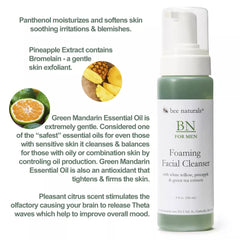 BN For Men Foaming Facial Cleanser – Deep Cleansing Formula with Green Tea, Pineapple Extract, and White Willow Bark for Men’s Skincare – Available in 2 fl oz Travel Size & 8 fl oz Full Size - Bee Naturals