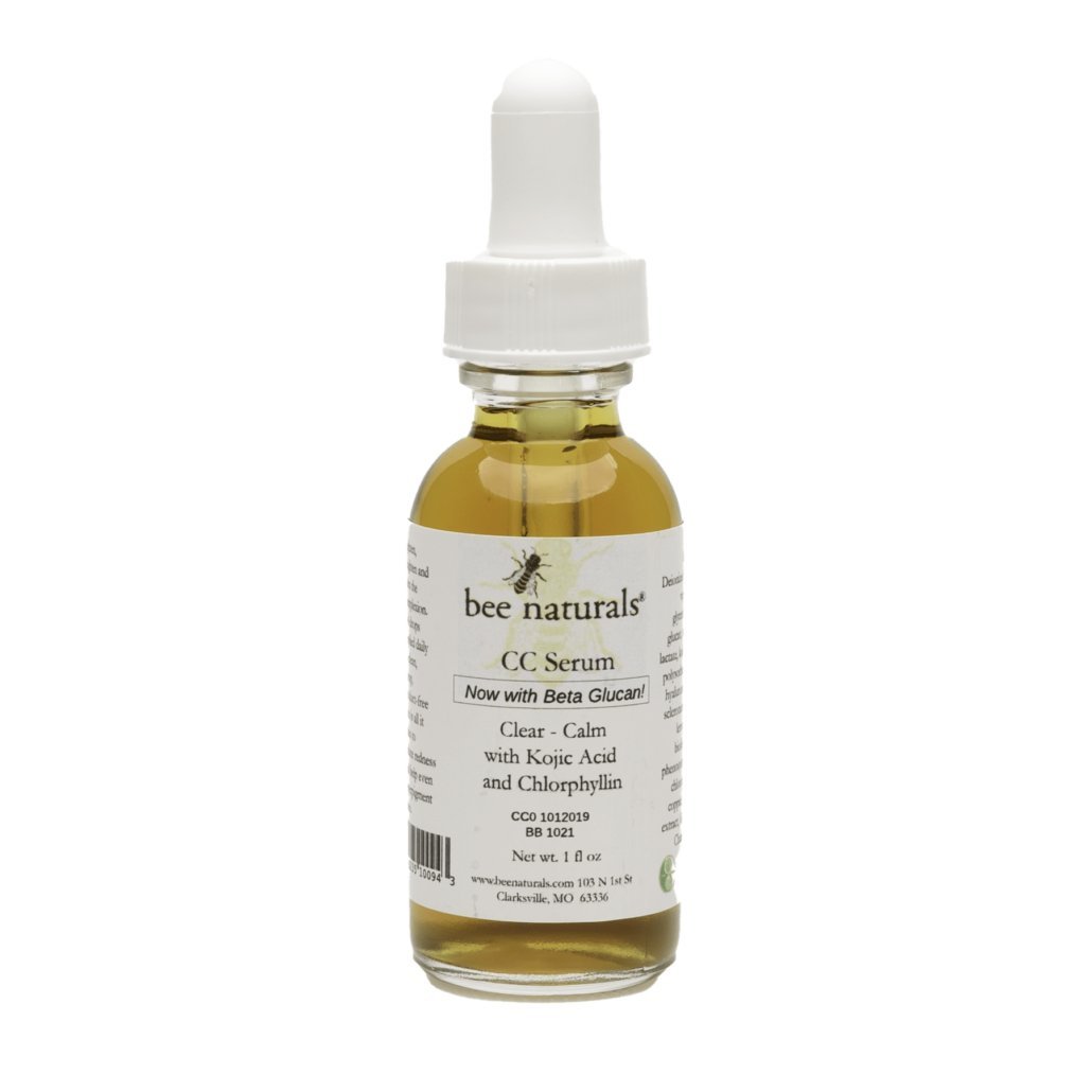 CC Serum by Bee Naturals – Calm & Clear Formula with Kojic Acid, Beta Glucan, Chlorophyllin Copper & Hyaluronic Acid, Reduces Redness & Evens Skin Tone, 1 oz - Bee Naturals