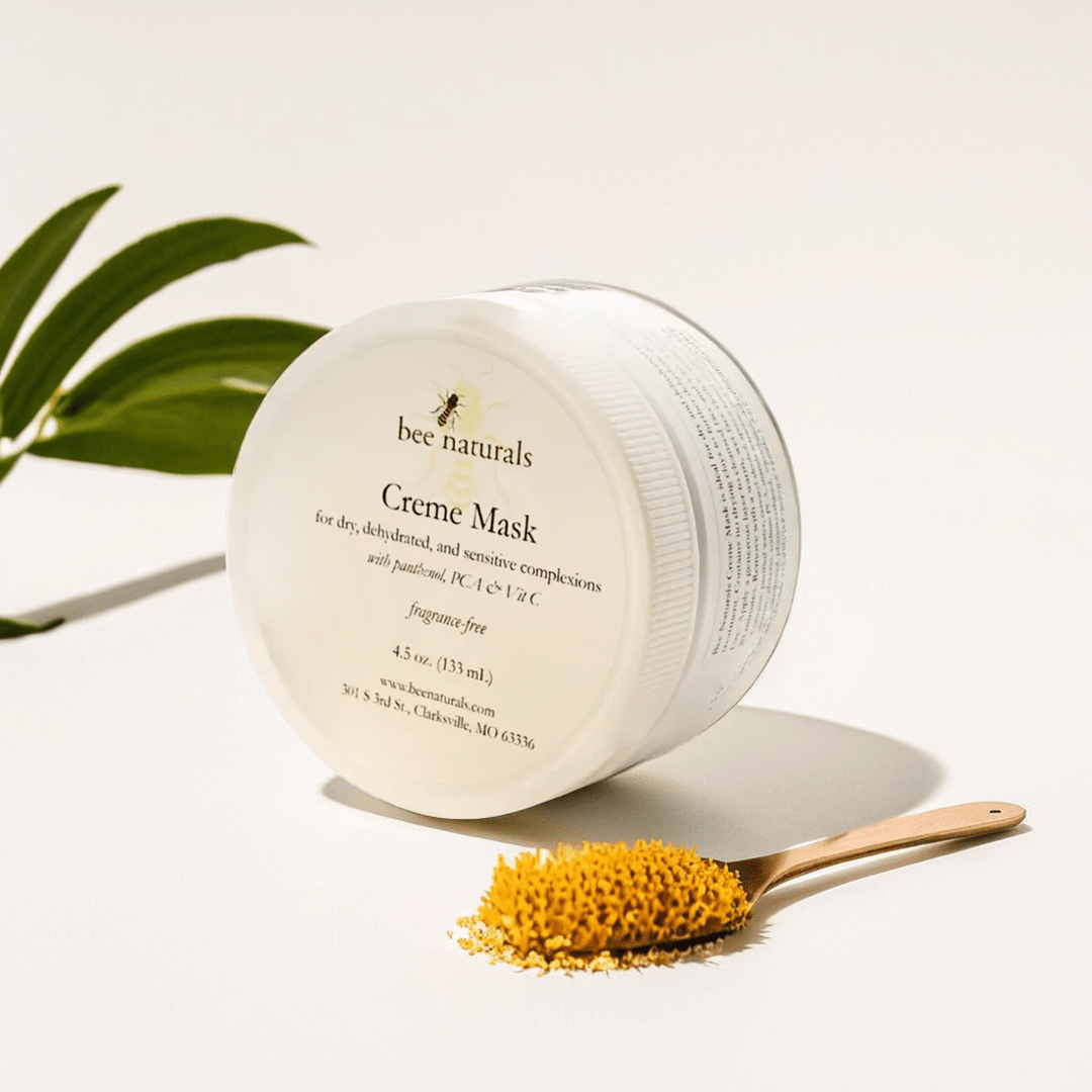 Creme Mask for Dry, Dehydrated & Sensitive Skin – Deeply Hydrating, Soothing Mask with Panthenol, Vitamin C, CoQ10 & Tea Extract - Bee Naturals