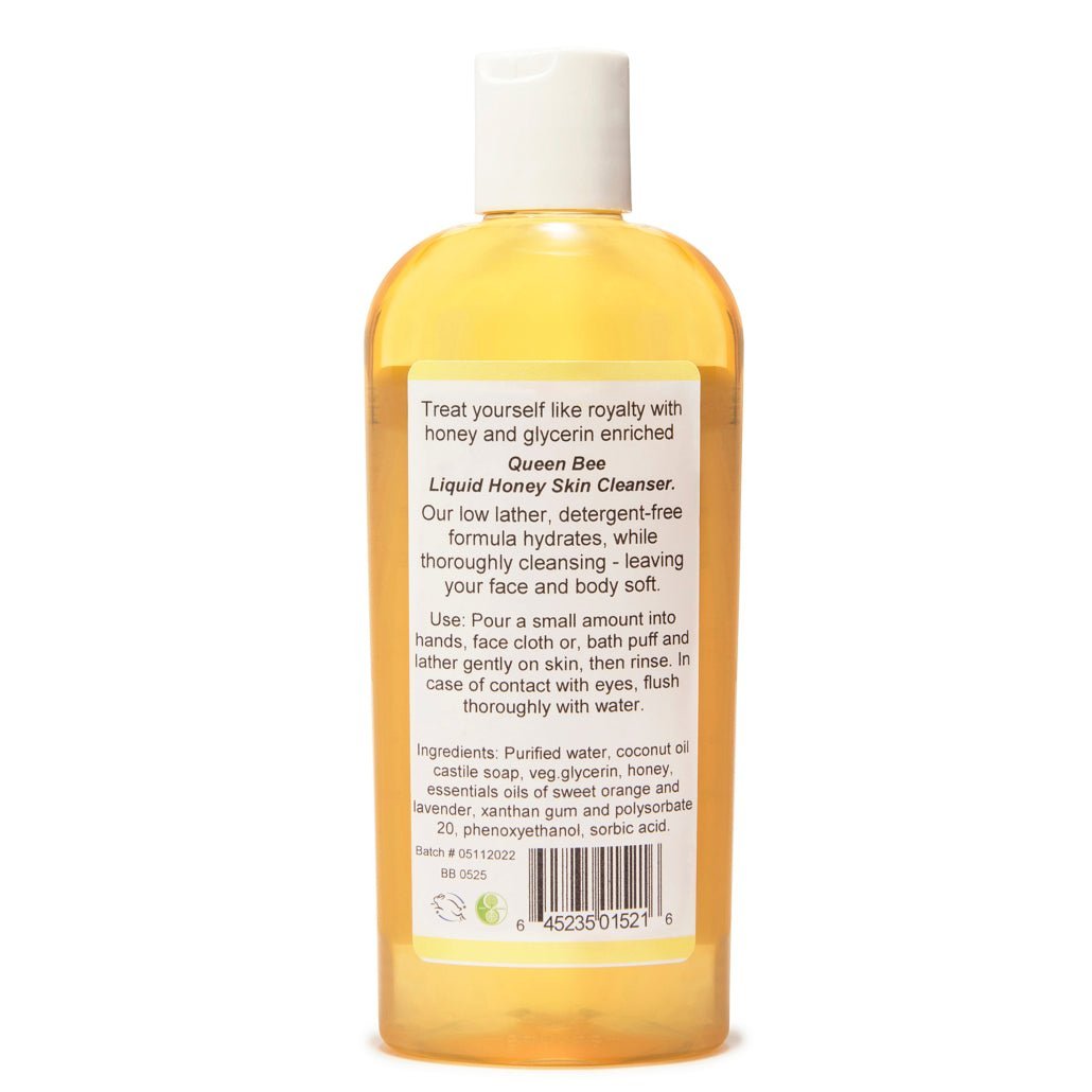 Liquid Honey Skin Cleanser – Gentle Castile Soap with Honey, Deep Hydration & Antioxidants for Radiant Skin, Suitable for All Skin Types, 16 fl oz - Bee Naturals