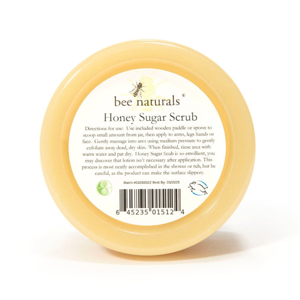 Luxurious Honey Sugar Scrub 8oz - Luminous Radiance - Gentle Exfoliating Blend for Face, Body & Feet with Coconut, Beeswax & Essential Oils - Signature Vanilla Fragrance - Nourishing, Moisturizing - Bee Naturals