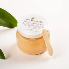 Luxurious Honey Sugar Scrub 8oz - Luminous Radiance - Gentle Exfoliating Blend for Face, Body & Feet with Coconut, Beeswax & Essential Oils - Signature Vanilla Fragrance - Nourishing, Moisturizing - Bee Naturals