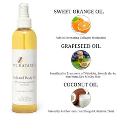 Luxury Bath and Body Oil – Deeply Hydrating, Soothing Aromatherapy for Moisturized, Radiant Skin, Versatile Use as Bath Oil, Massage Oil, or Daily Moisturizer, 8 fl oz - Bee Naturals