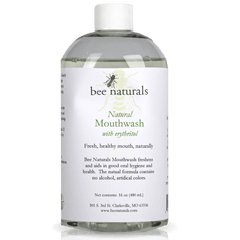 Natural Alcohol - Free Mouthwash – Gentle, Refreshing Mouth Rinse with Xylitol, Chlorophyll, Spearmint Oil, and Myrrh, 16 fl oz - Bee Naturals