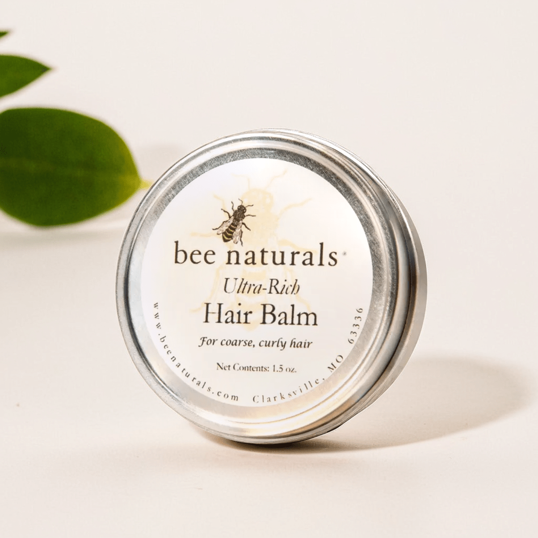 Ultra - Rich Hair Balm for Coarse, Curly Hair - Frizz - Free Definition, Deep Hydration & Split End Repair | Silicone - Free with Argan Oil & Shea Butter | 1.5 oz - Bee Naturals