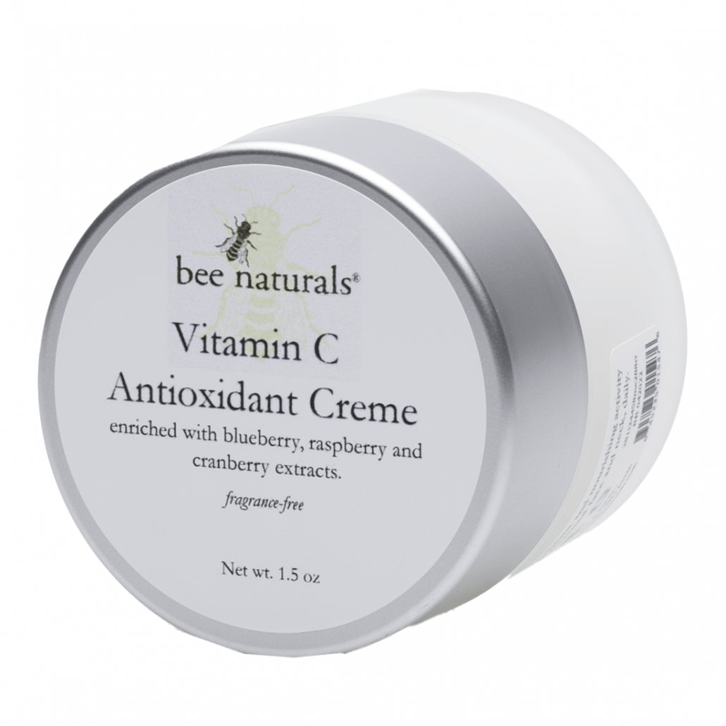 Vitamin C Antioxidant Crème - Hydrating Day & Night Moisturizer | Brightens, Firms & Soothes Skin | Anti - Aging with Vitamin E & Natural Extracts | 1 oz - Bee Naturals